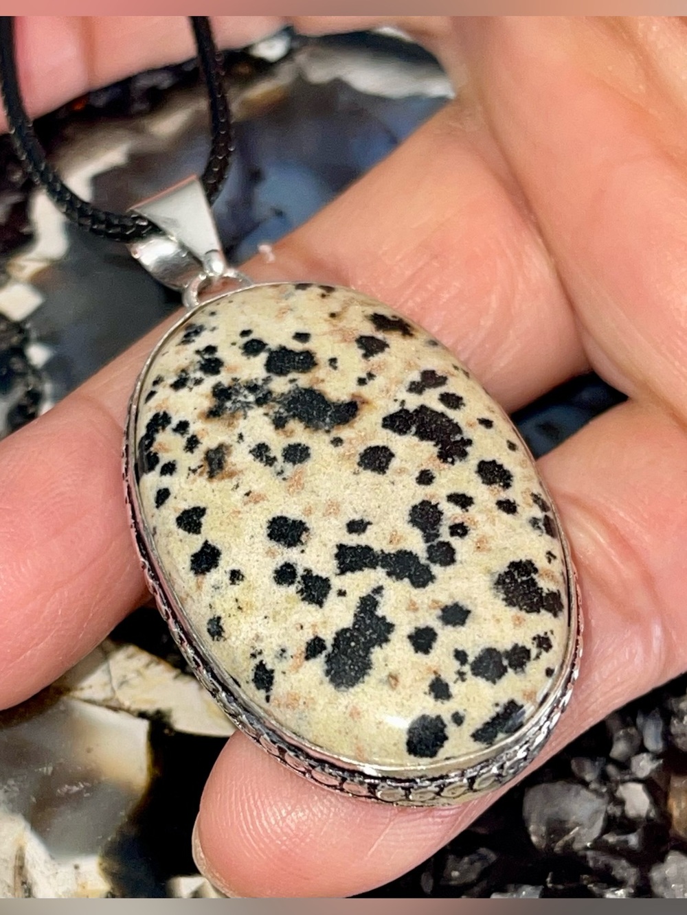 Dalmatian Jasper Pendant 2”